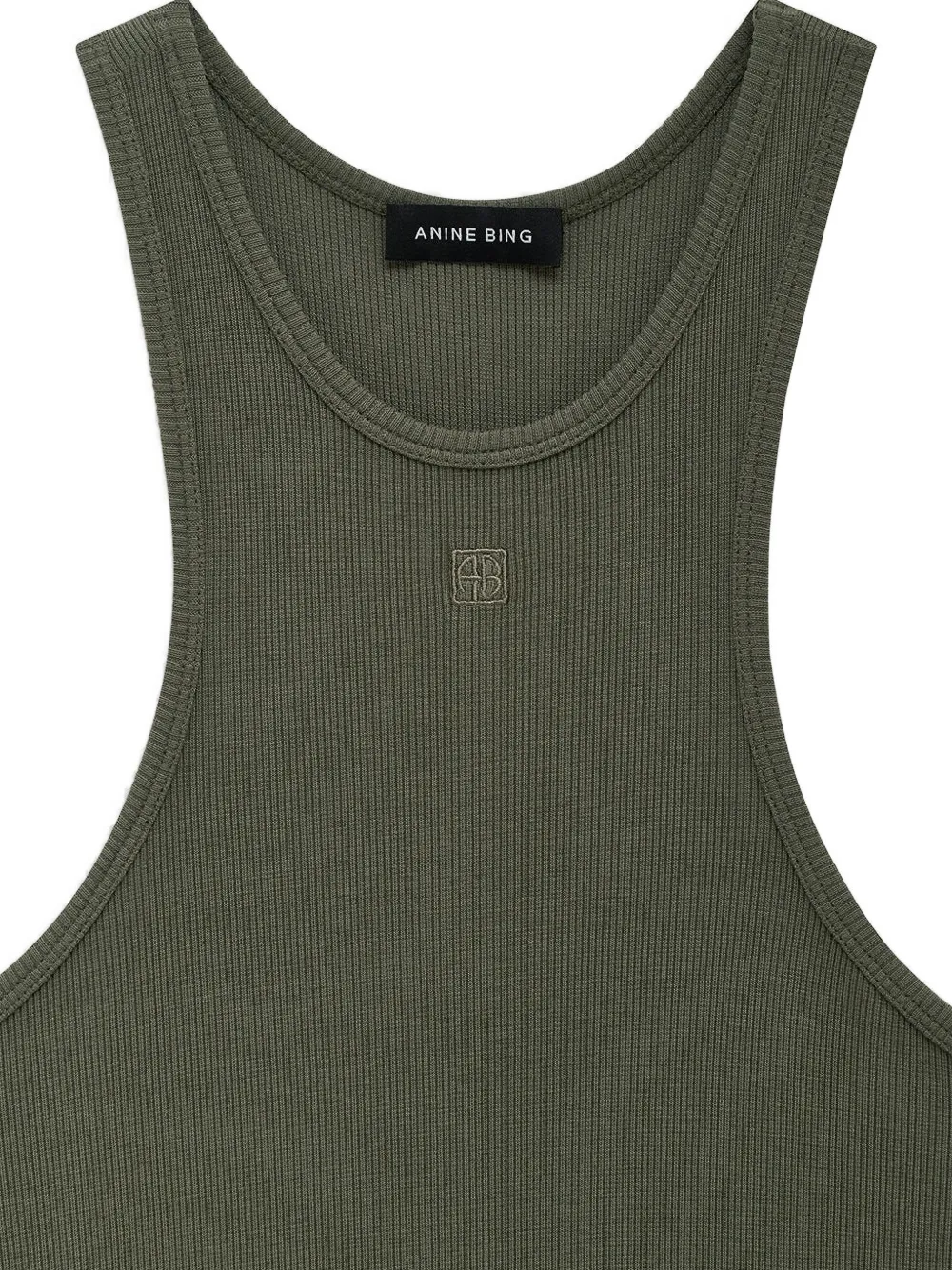 ANINE BING Cole mini-jurk met geborduurd logo Groen