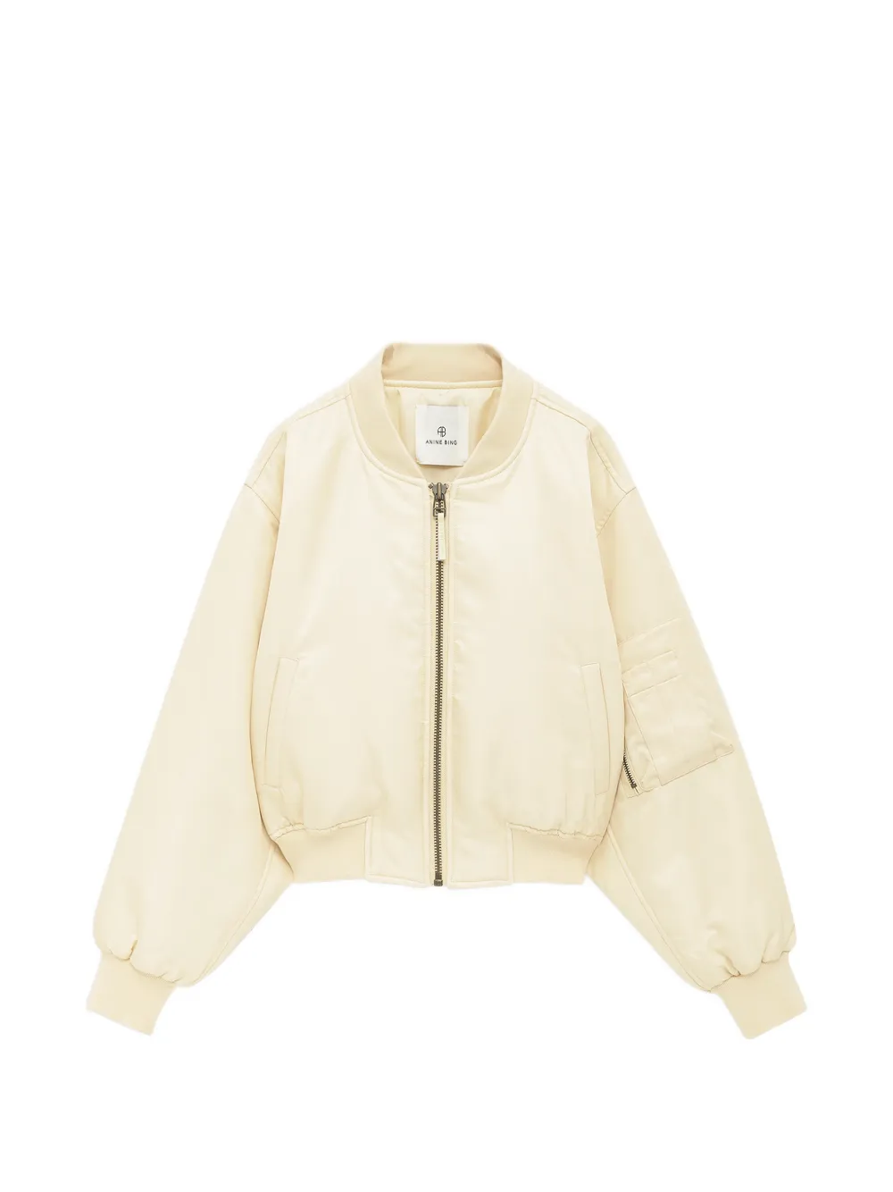 ANINE BING Leon cropped bomber jacket - Toni neutri