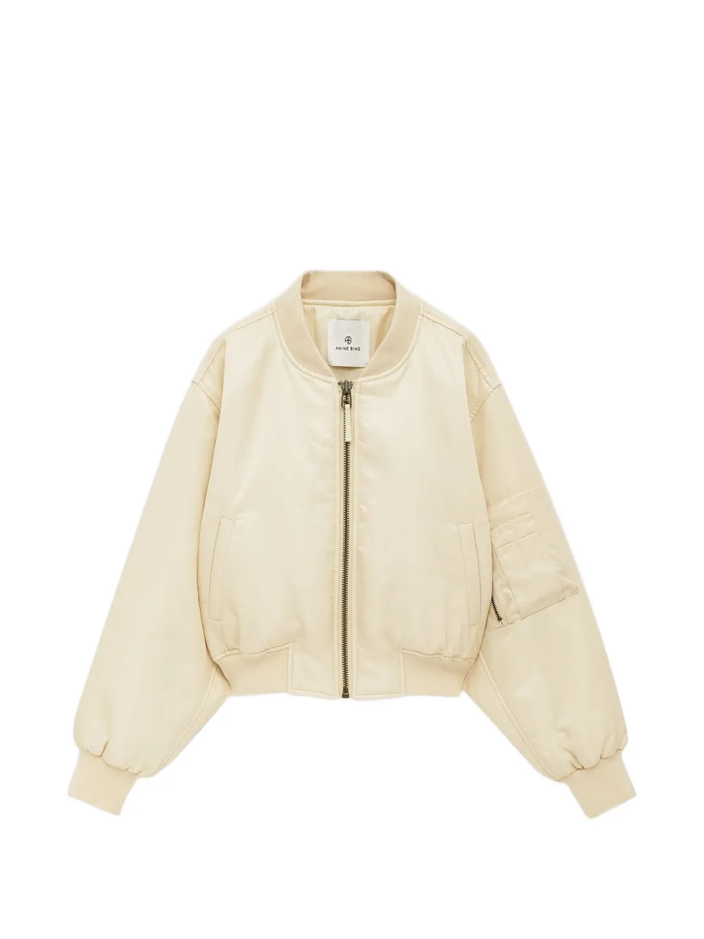 ANINE BING Leon cropped bomberjack Beige