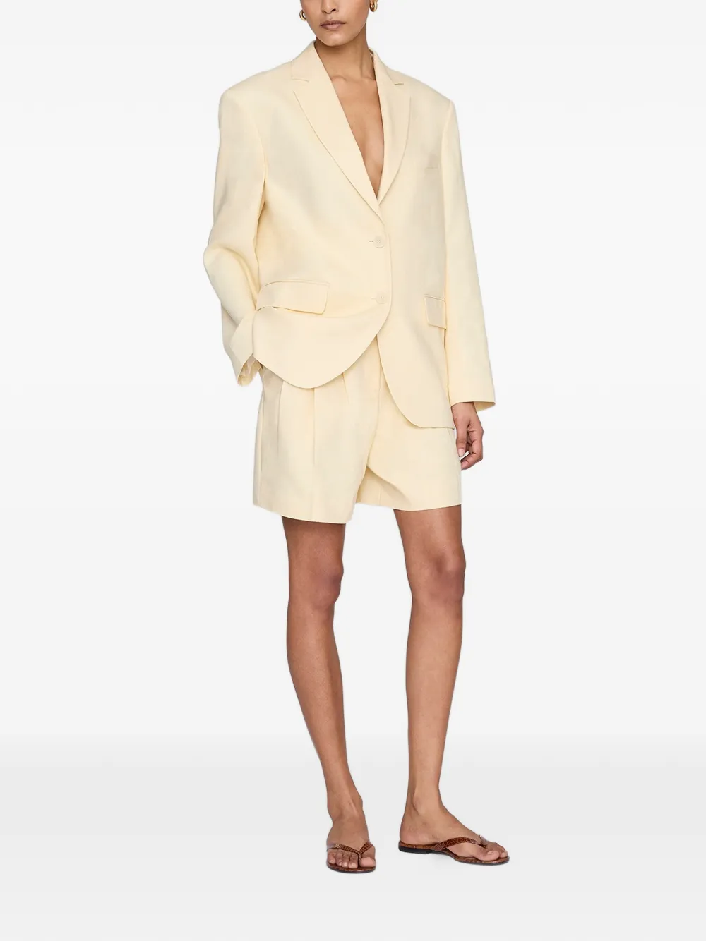 ANINE BING Blazer met enkele rij knopen Geel