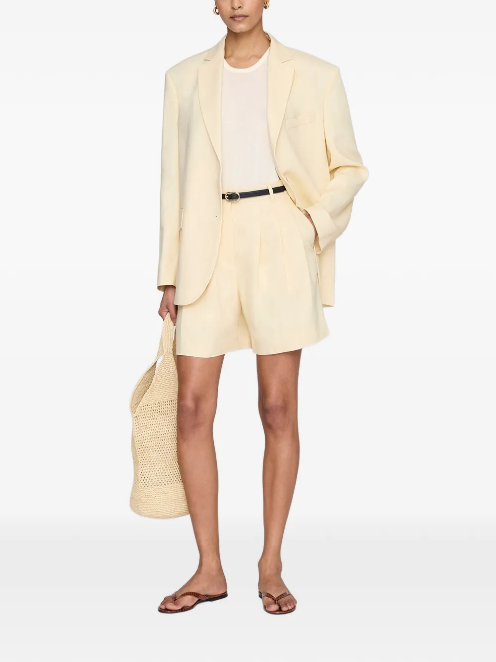 ANINE BING Blazer met enkele rij knopen Geel