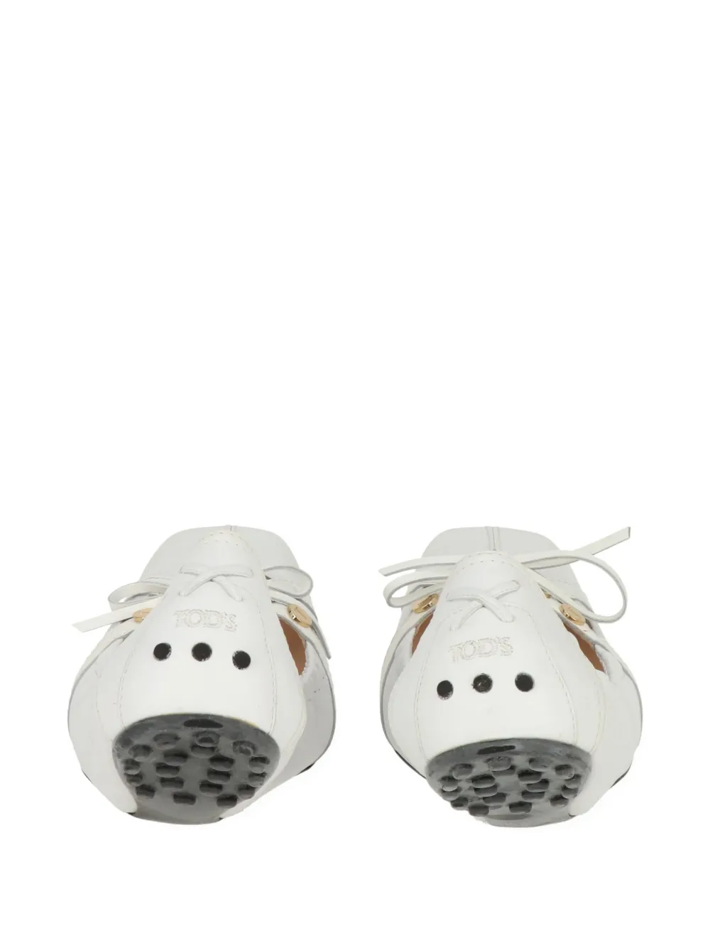 Tod's bow-detail leather ballet flats Wit