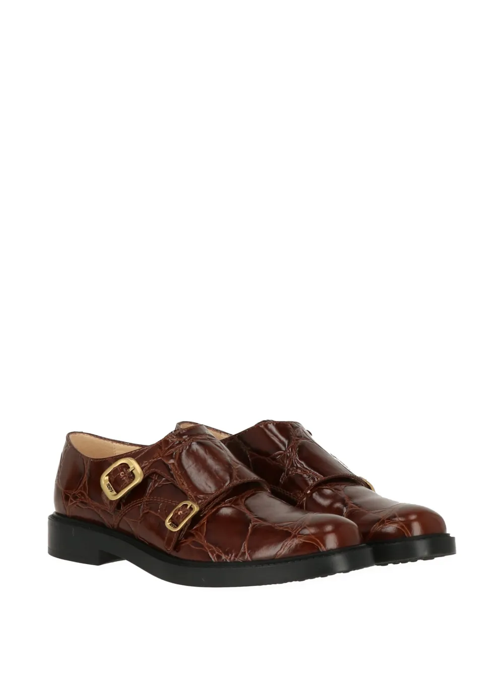 Tod's buckle embossed leather loafers Bruin