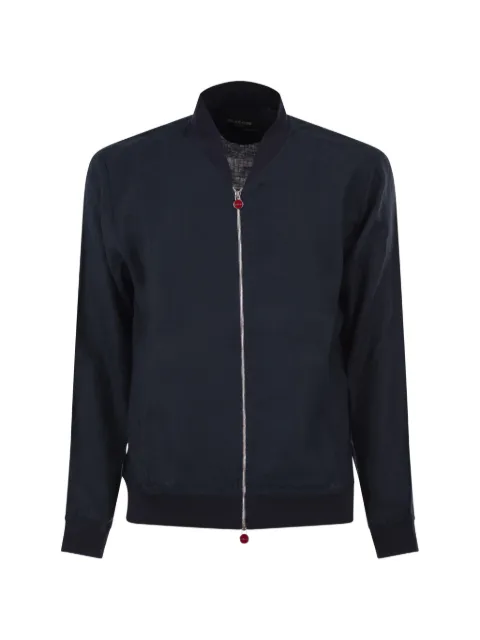 Kiton zip-fastening linen bomber jacket