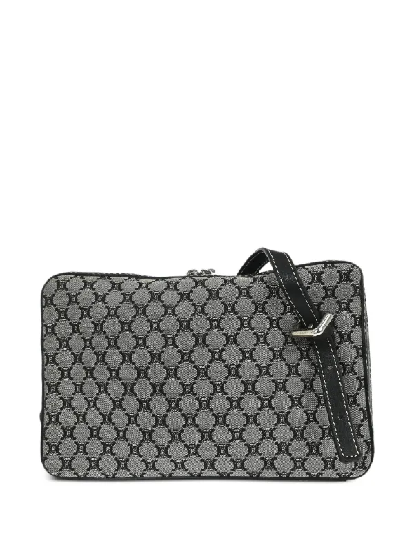 Celine Pre-owned 2003 Macadam Canvas Shoulder Bag in Grey