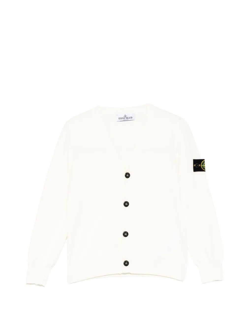 Stone Island Junior compass-patch cardigan - Bianco