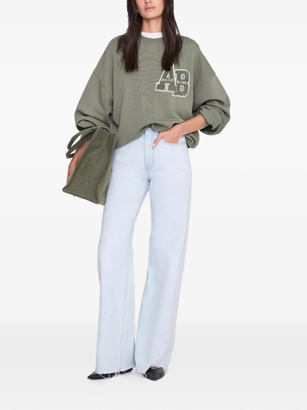 ANINE BING Miles katoenen sweater Groen