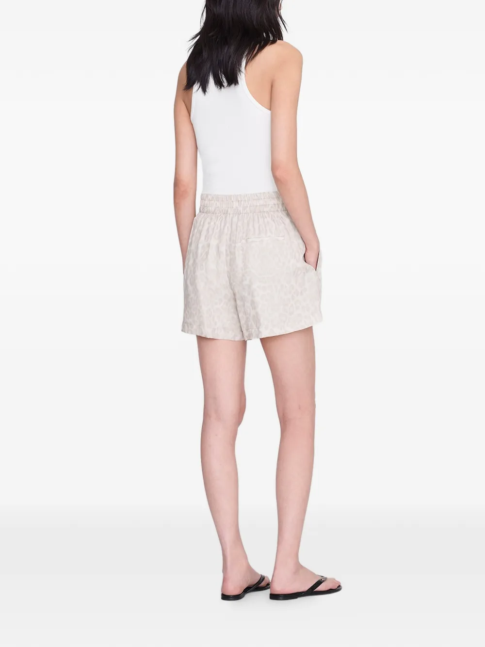 ANINE BING Kam shorts met luipaard-print Beige
