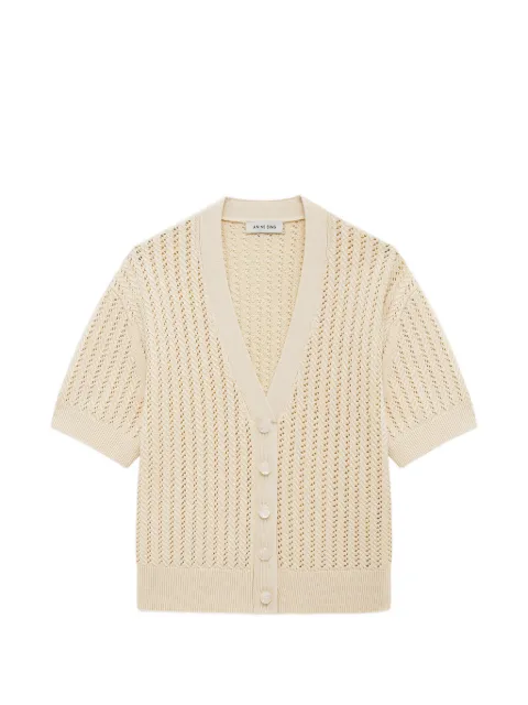 ANINE BING Flynne open-knit short-sleeve cardigan
