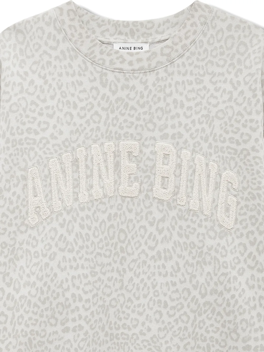 ANINE BING Sweater met luipaardprint en logo Beige