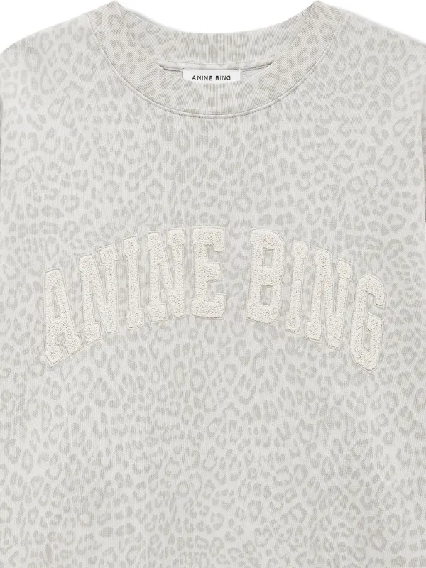 ANINE BING leopard-pattern Logo Sweatshirt | Neutrals | FARFETCH ID