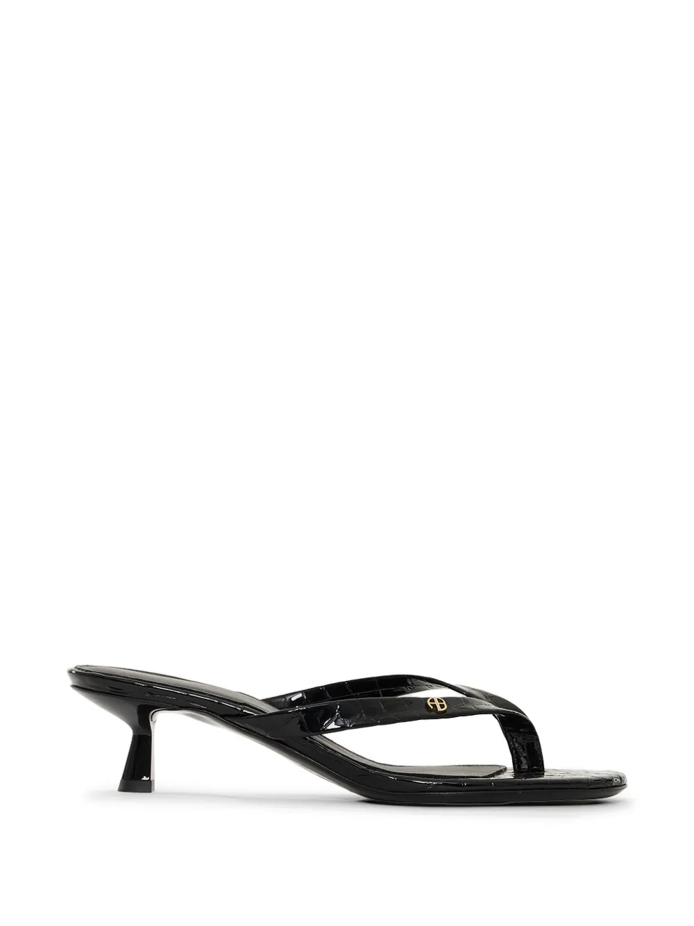 ANINE BING Noelle croc-embossed heeled sandals - Nero