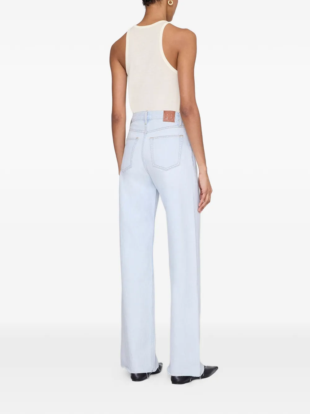 ANINE BING Lewis jeans met franje Blauw