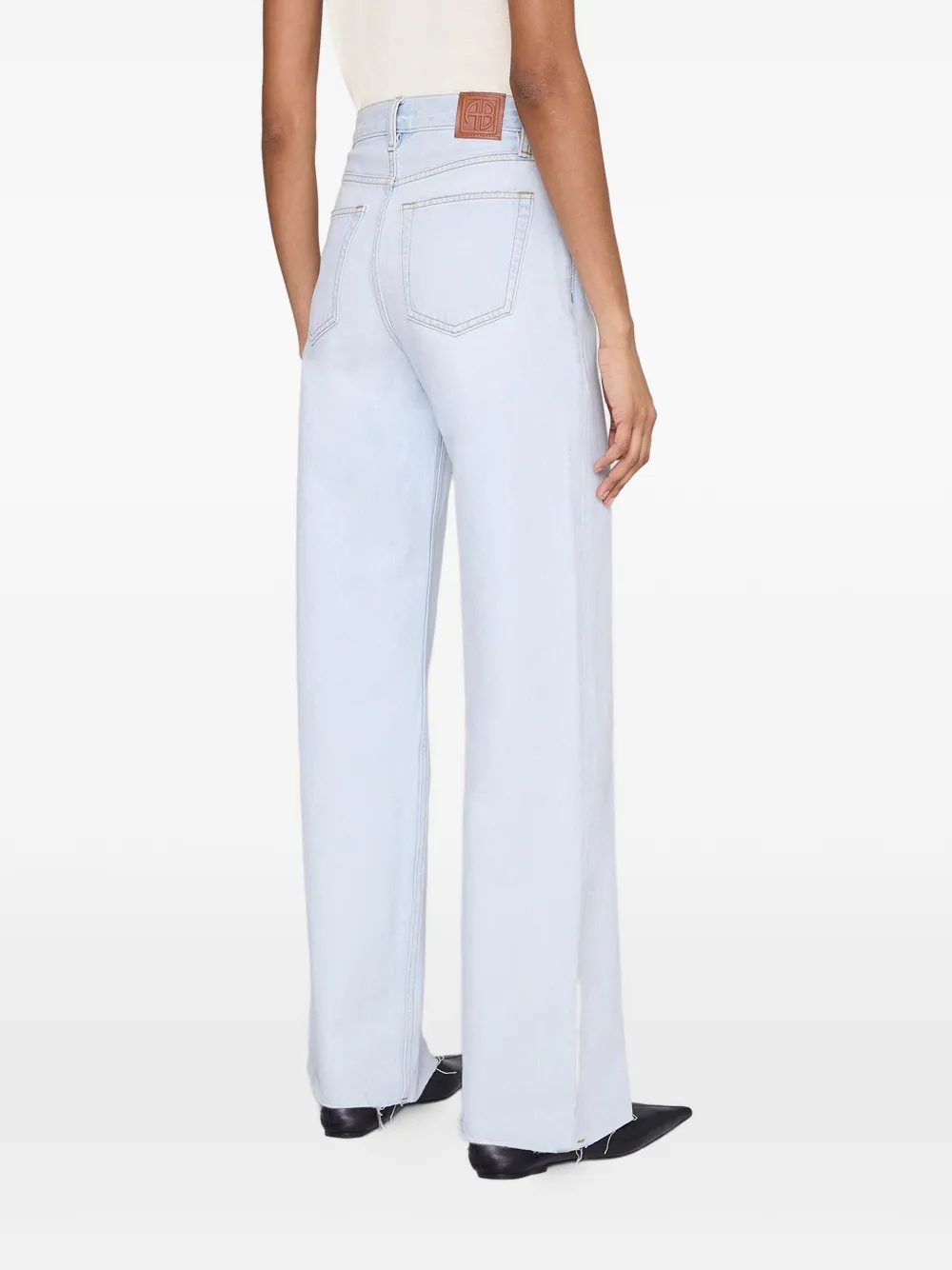 ANINE BING Lewis jeans met franje Blauw