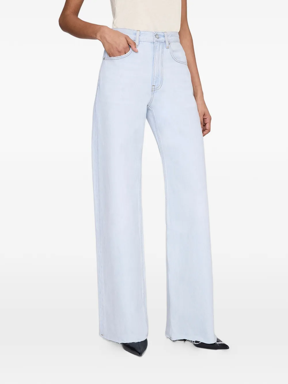 ANINE BING Lewis jeans met franje Blauw