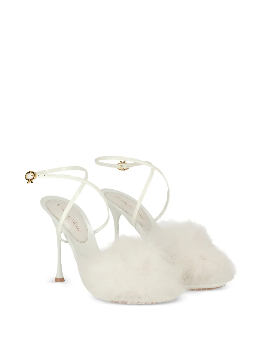 Gianvito Rossi feathered-strap sandals Wit