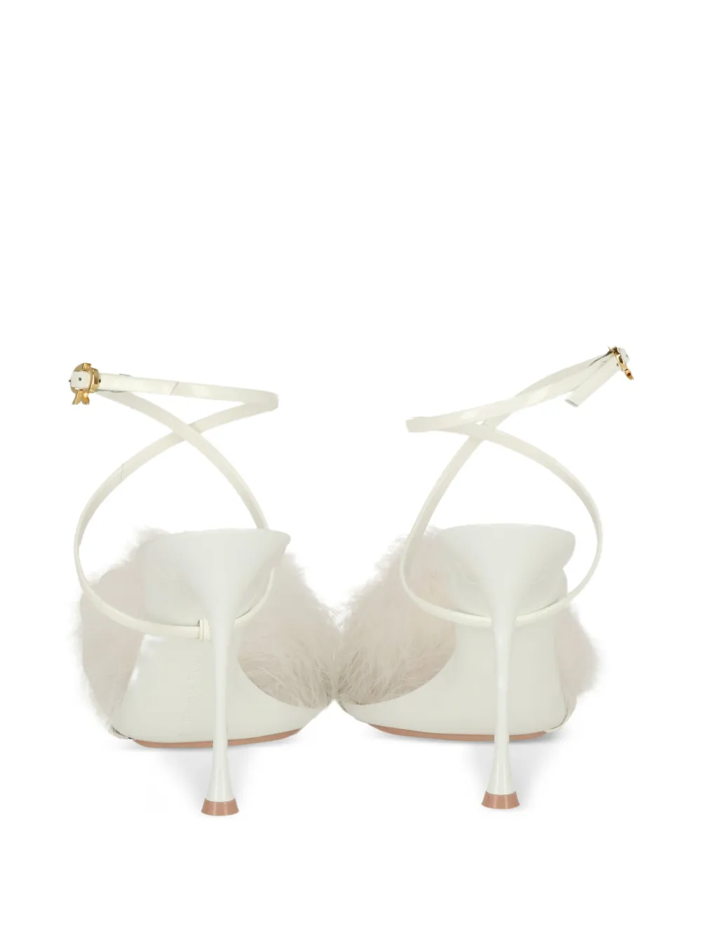 Gianvito Rossi feathered-strap sandals Wit