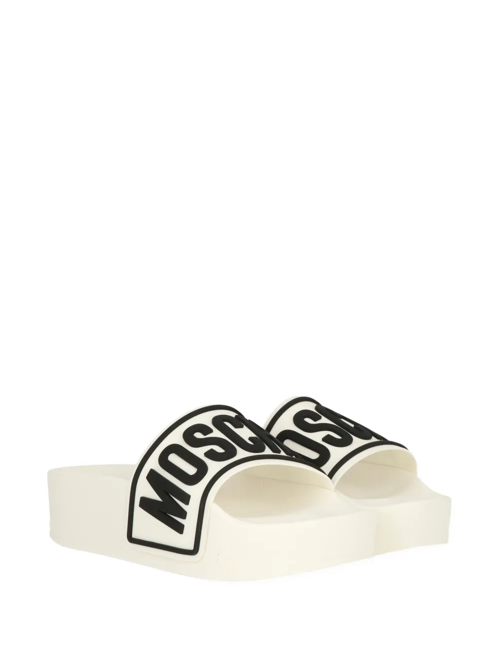 Moschino logo flip flops Beige