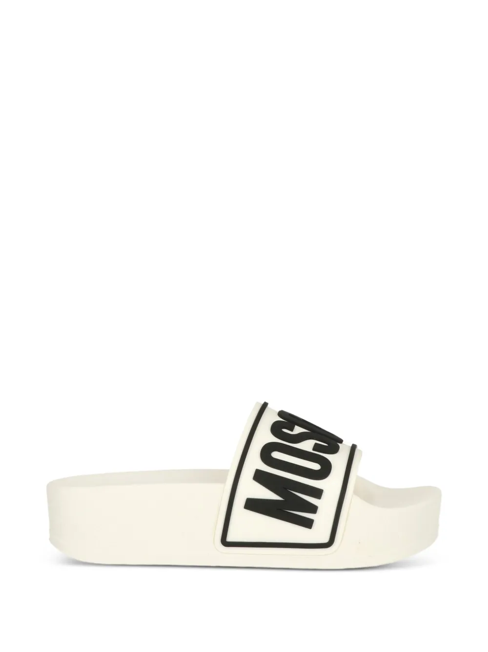 Moschino logo flip flops Beige