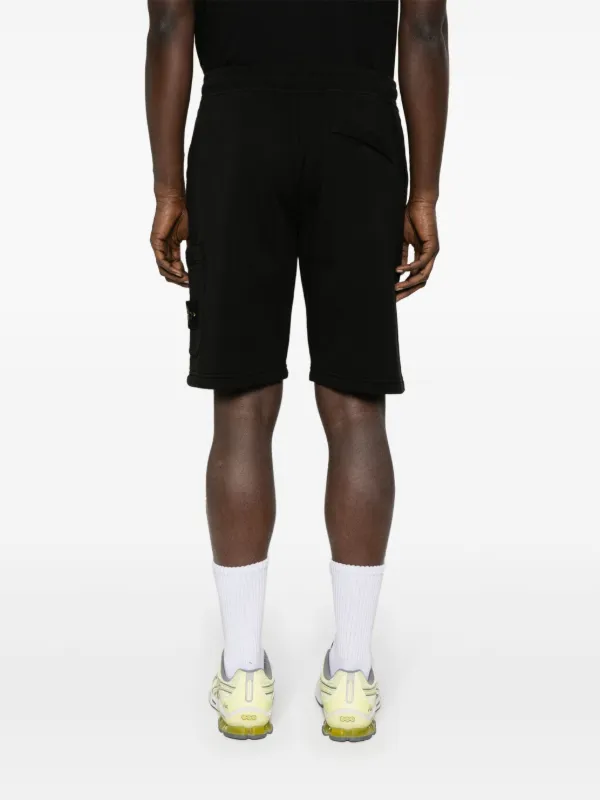 STONE  ショーツ S コンパスロゴ Stone Island logo-patch Cargo Shorts | Black | FARFETCH
