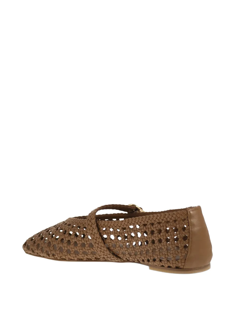 Stuart Weitzman Prima woven strap leather ballet flats Bruin
