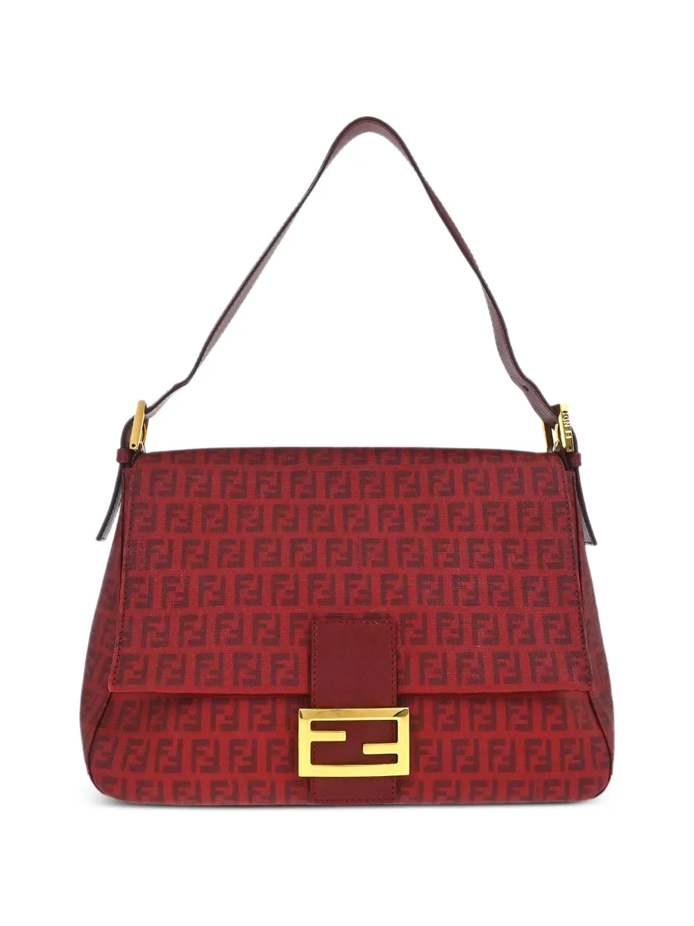 Fendi Pre-Owned 2010s Mamma Baguette Zucchino pattern shoulder bag - Rosso