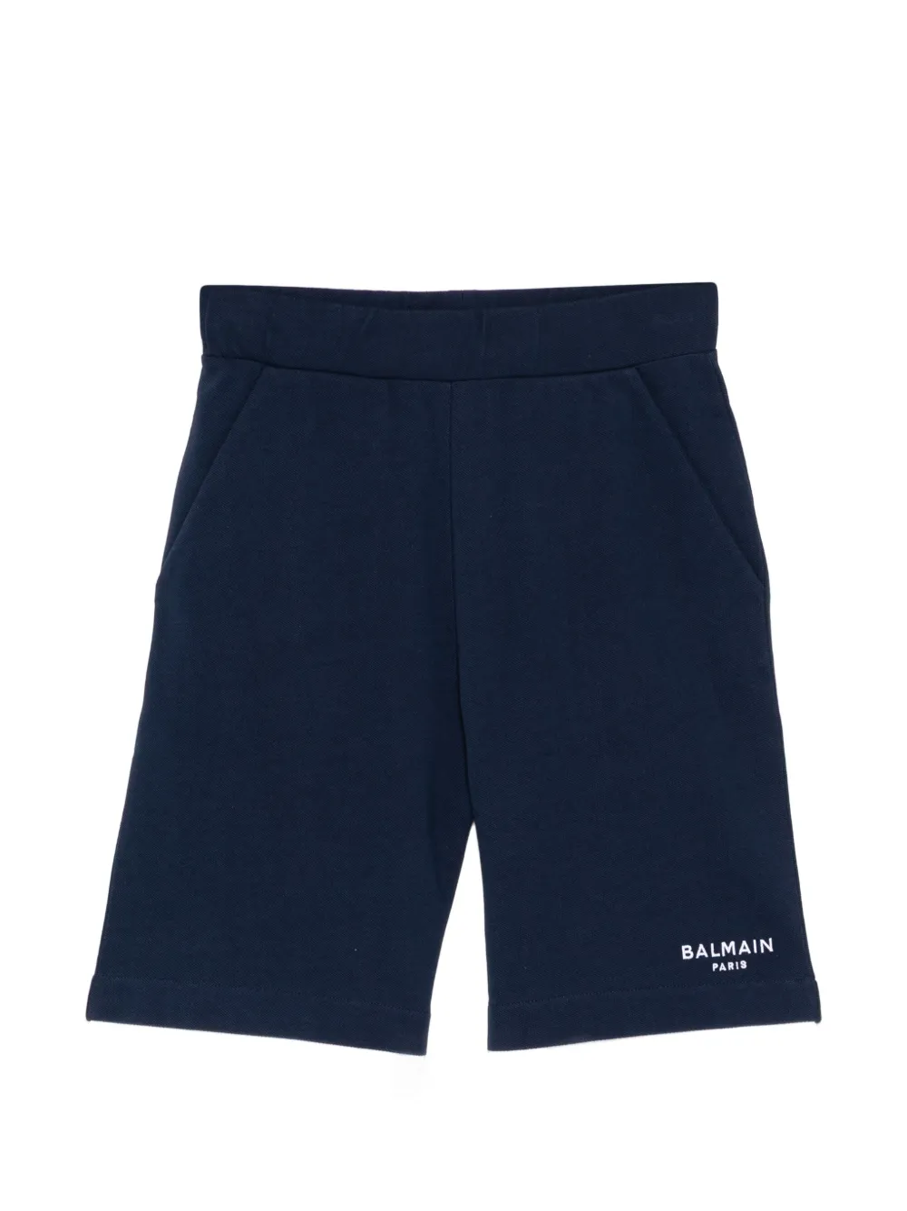 Balmain Kids logo-embroidered shorts - Blu