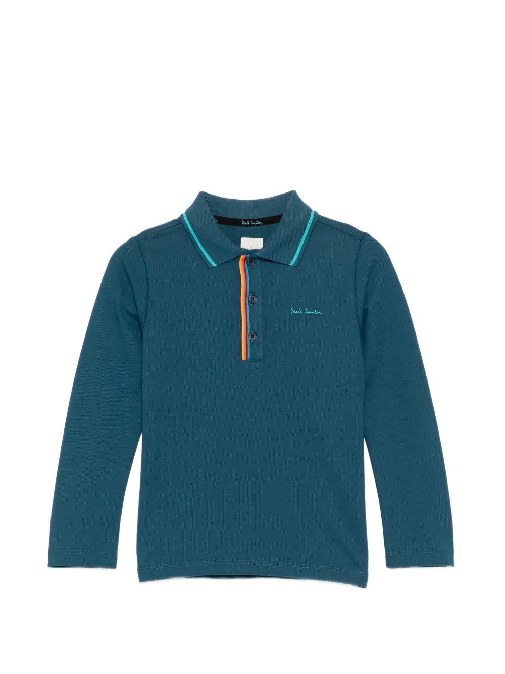 Paul Smith Junior logo-embroidered polo shirt - Blu