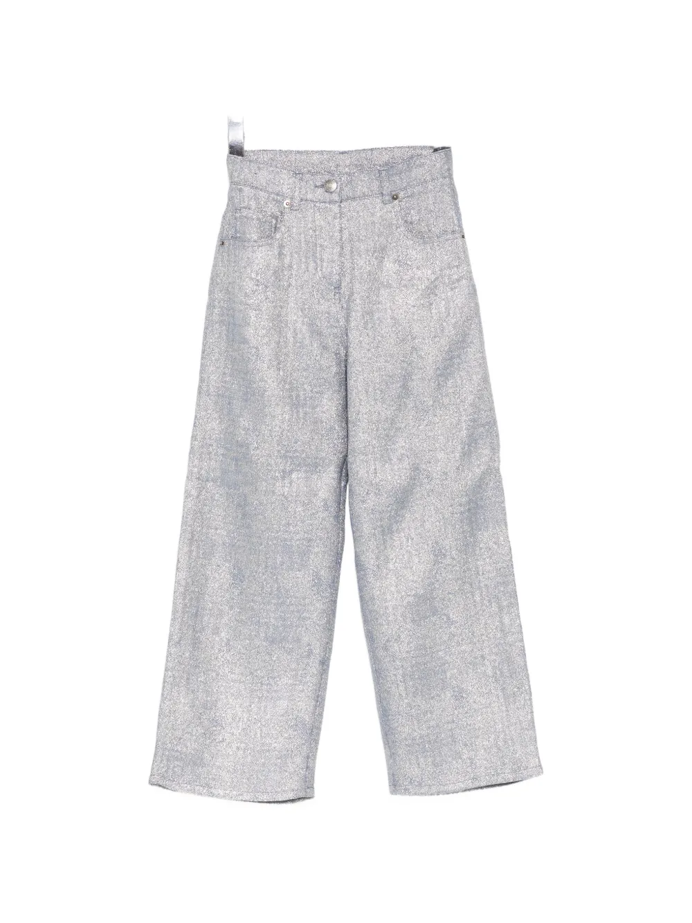 Douuod Kids metallic-effect jeans - Argento