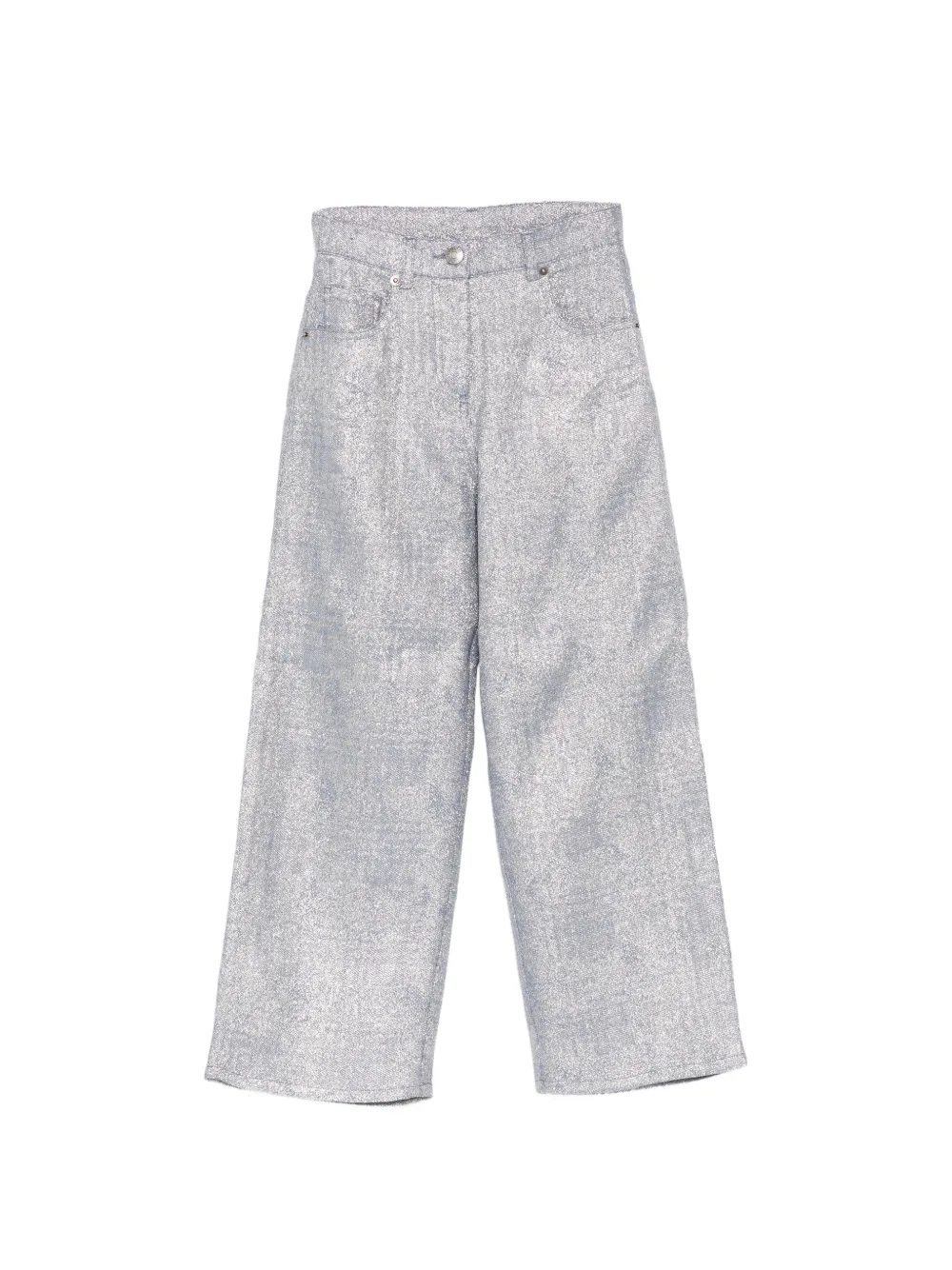 Douuod Kids metallic-effect jeans - Argento
