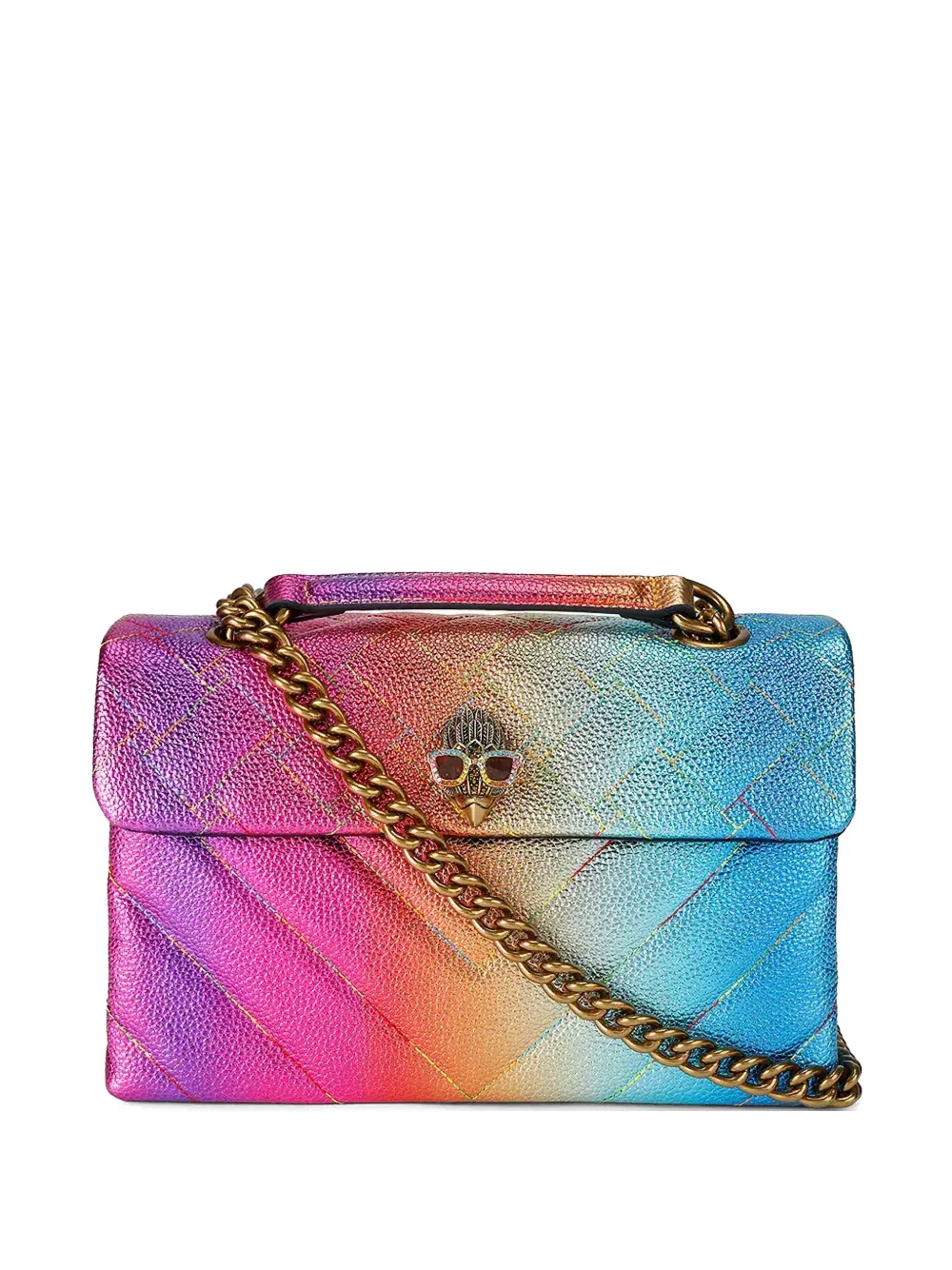 Kurt Geiger Chevron Embellished Shoulder Bag In Blue