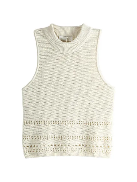 Amomento pointelle-knit high-neck top