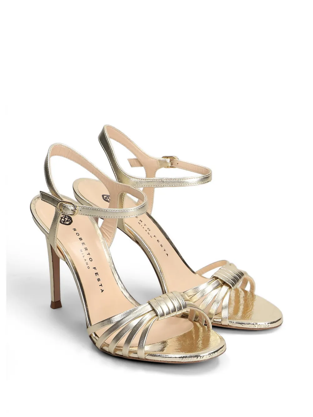 Roberto Festa Regen strappy metallic leather sandals Goud