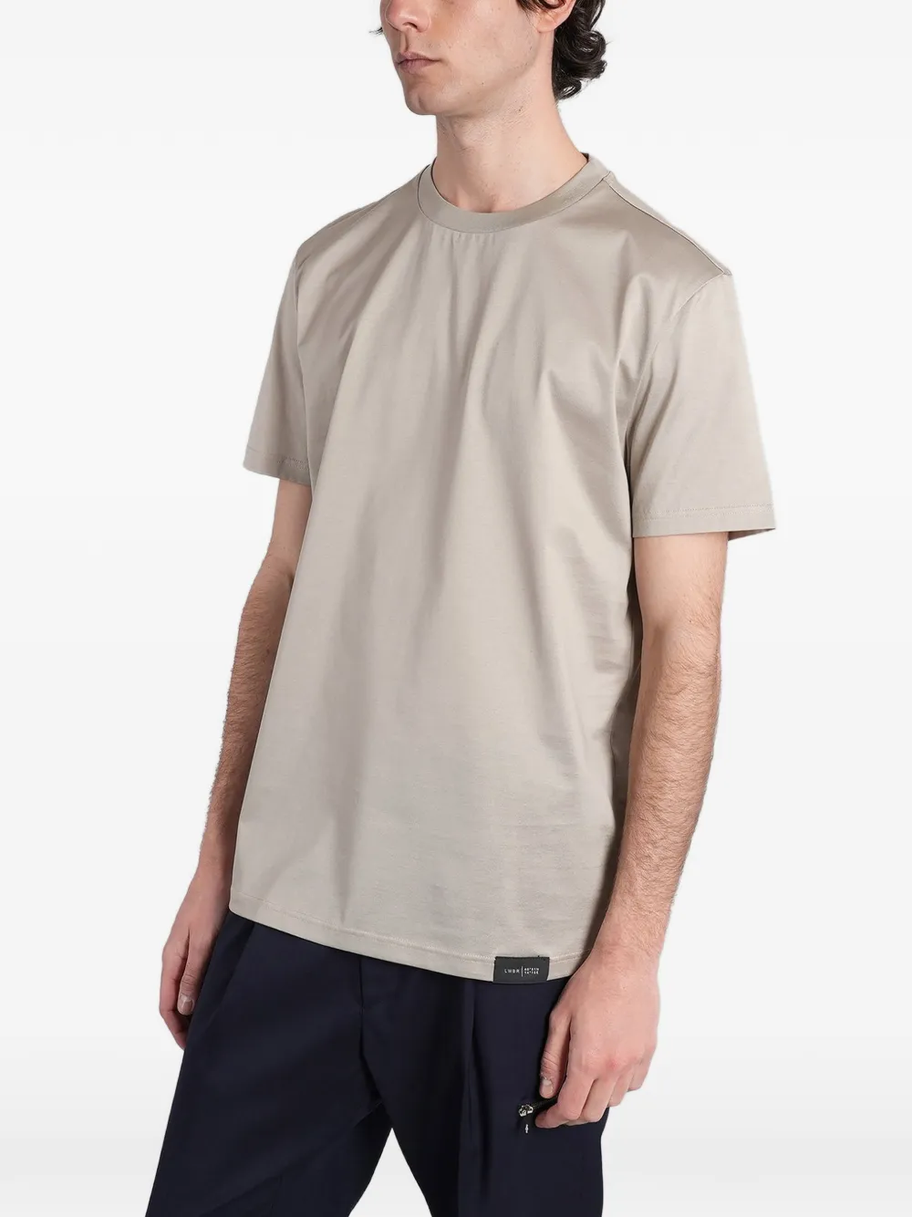 Low Brand T-shirt met logopatch Beige