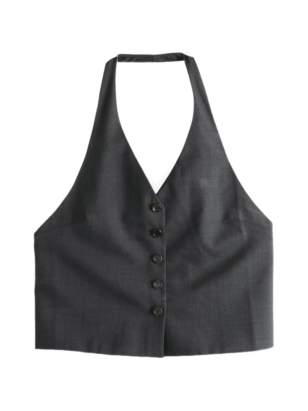 Amomento halterneck button-up top - Grigio