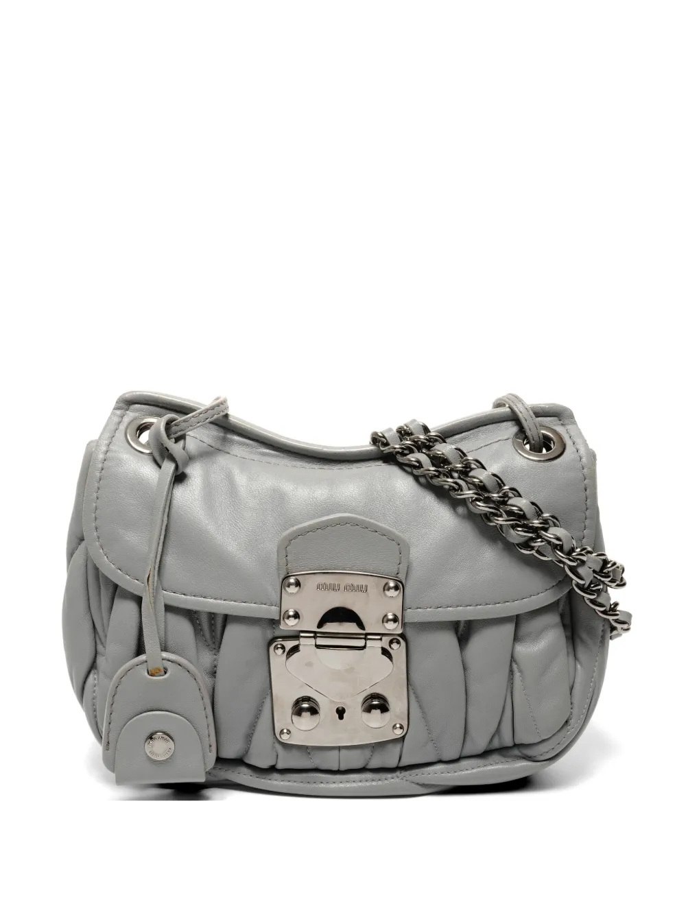 Miu Miu Pre-Owned 2000-2010s logo-detail shoulder bag - Grigio