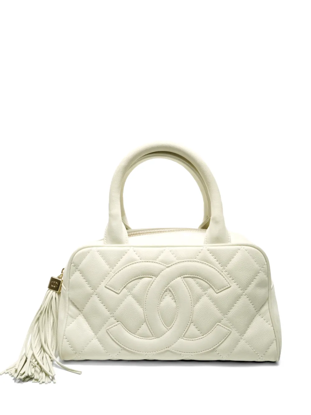 CHANEL Pre-Owned 2004 quilted leather boston bag - Toni neutri
