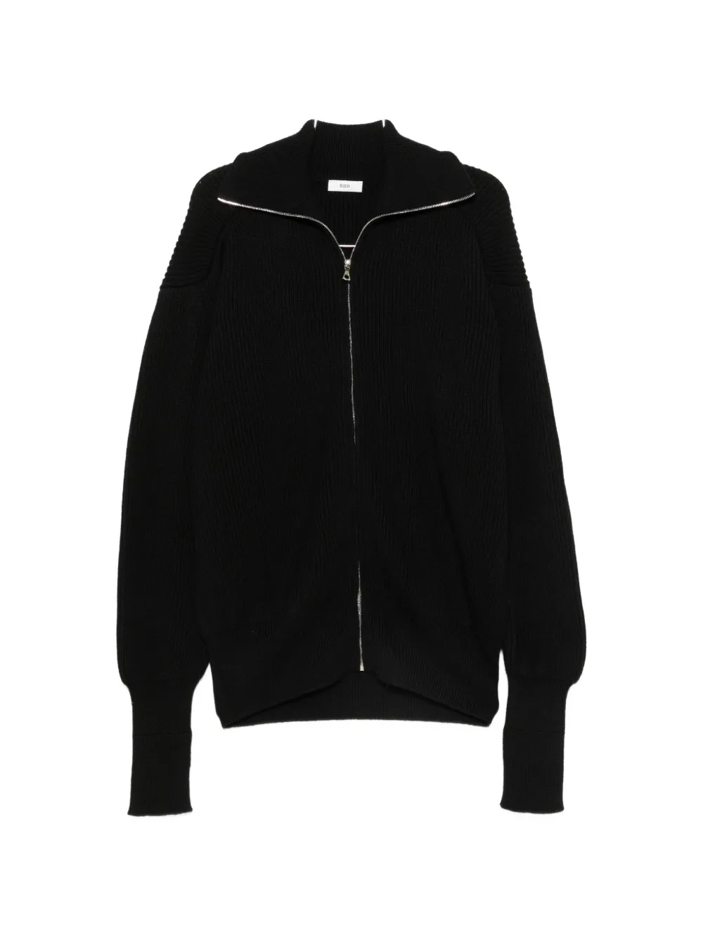 Rier fisherman-rib zip-fastening cardigan - Schwarz