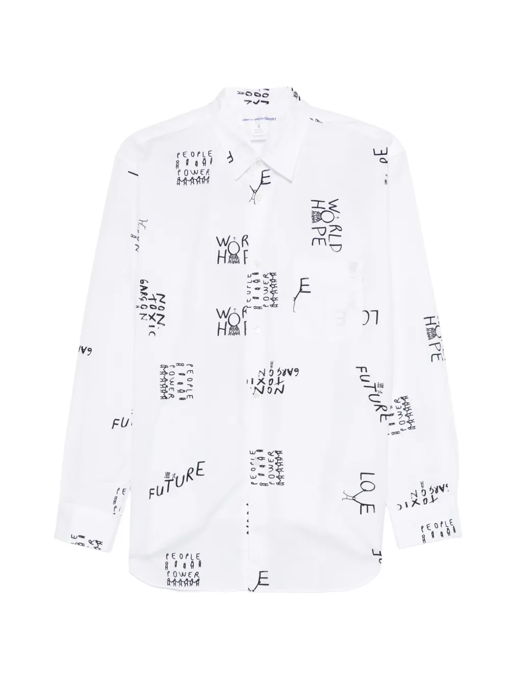 Comme Des Garçons Shirt printed cotton shirt - White