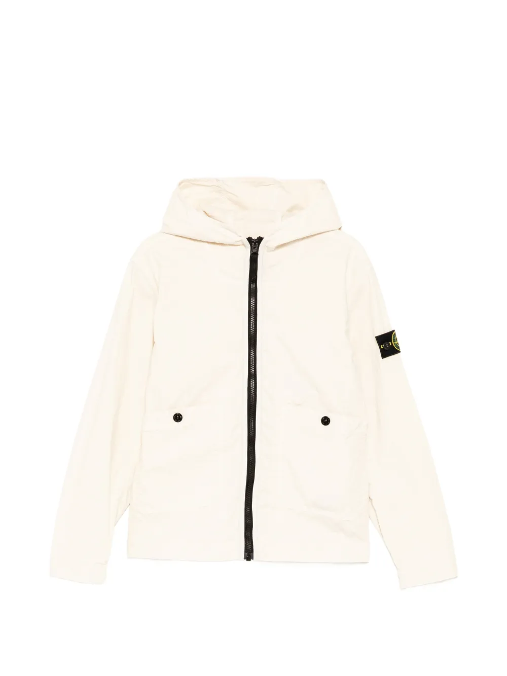 Stone Island Junior compass-patch hooded jacket - Toni neutri