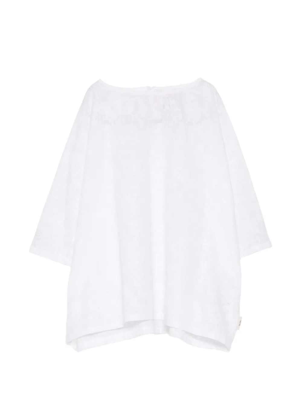 Douuod Kids floral-jacquard T-shirt - Bianco