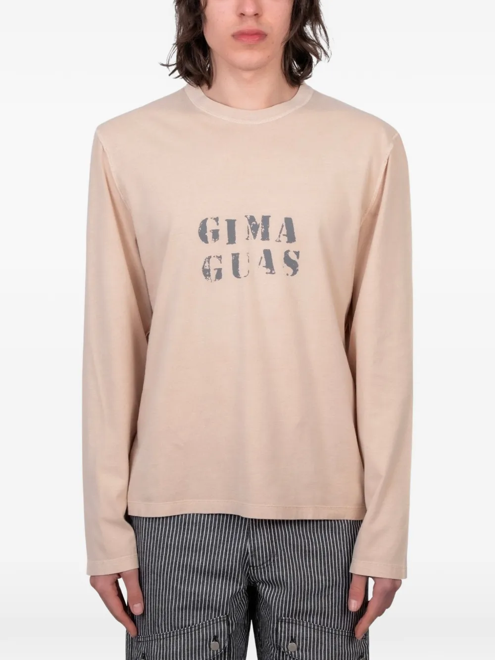 Gimaguas logo-print long-sleeve T-shirt - Toni neutri