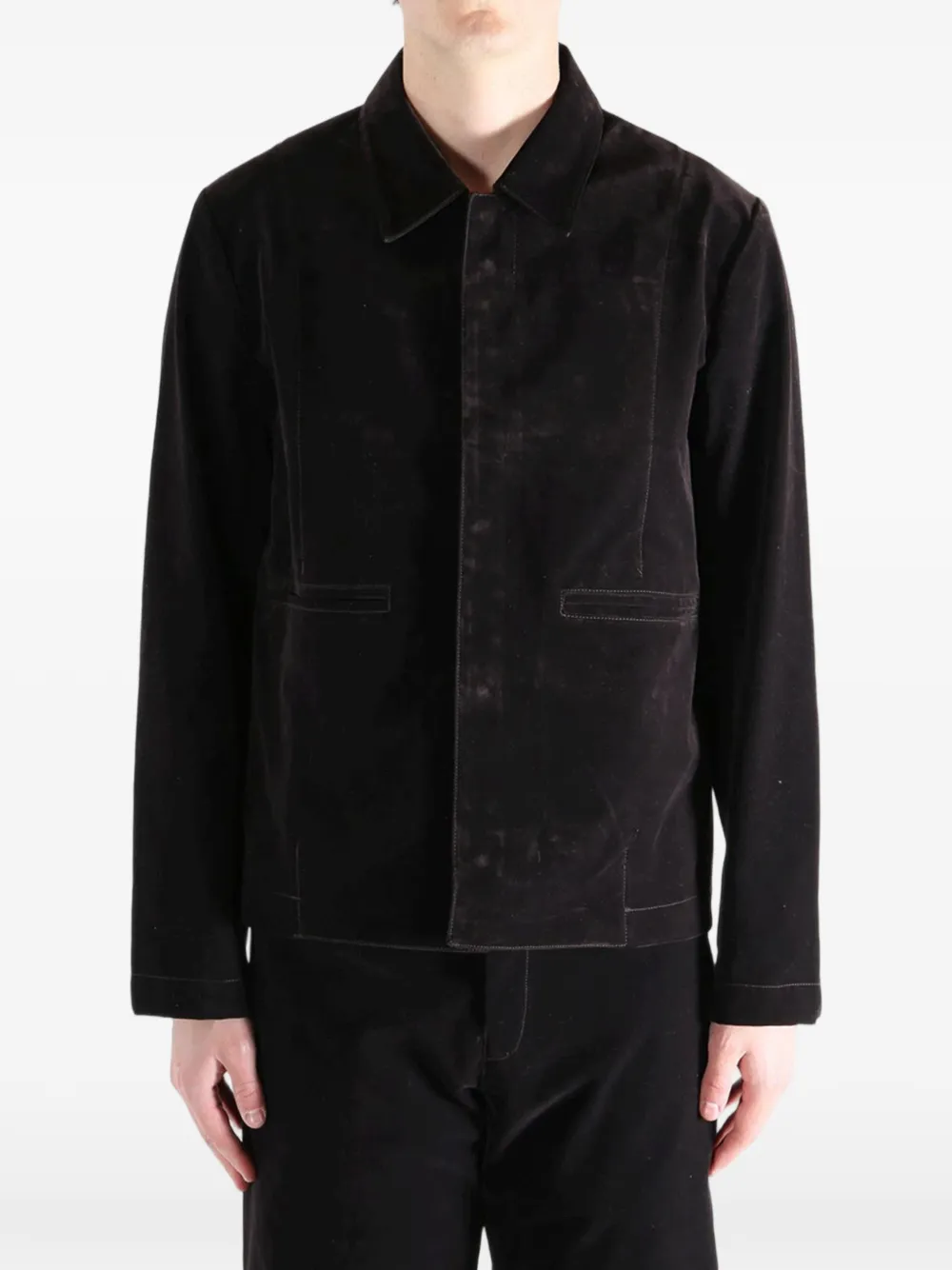 Omar Afridi Shirtjack met fluwelen effect Bruin