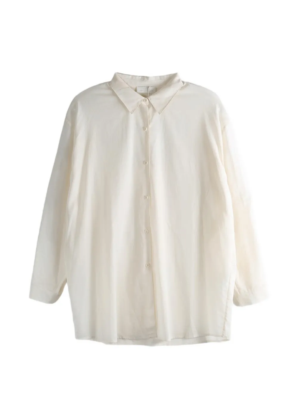 Amomento semi-sheer long-sleeve shirt - Weiß