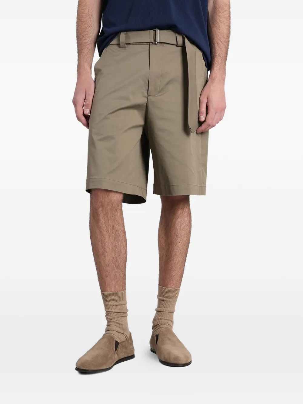 Low Brand Belted twill shorts - Neutrals