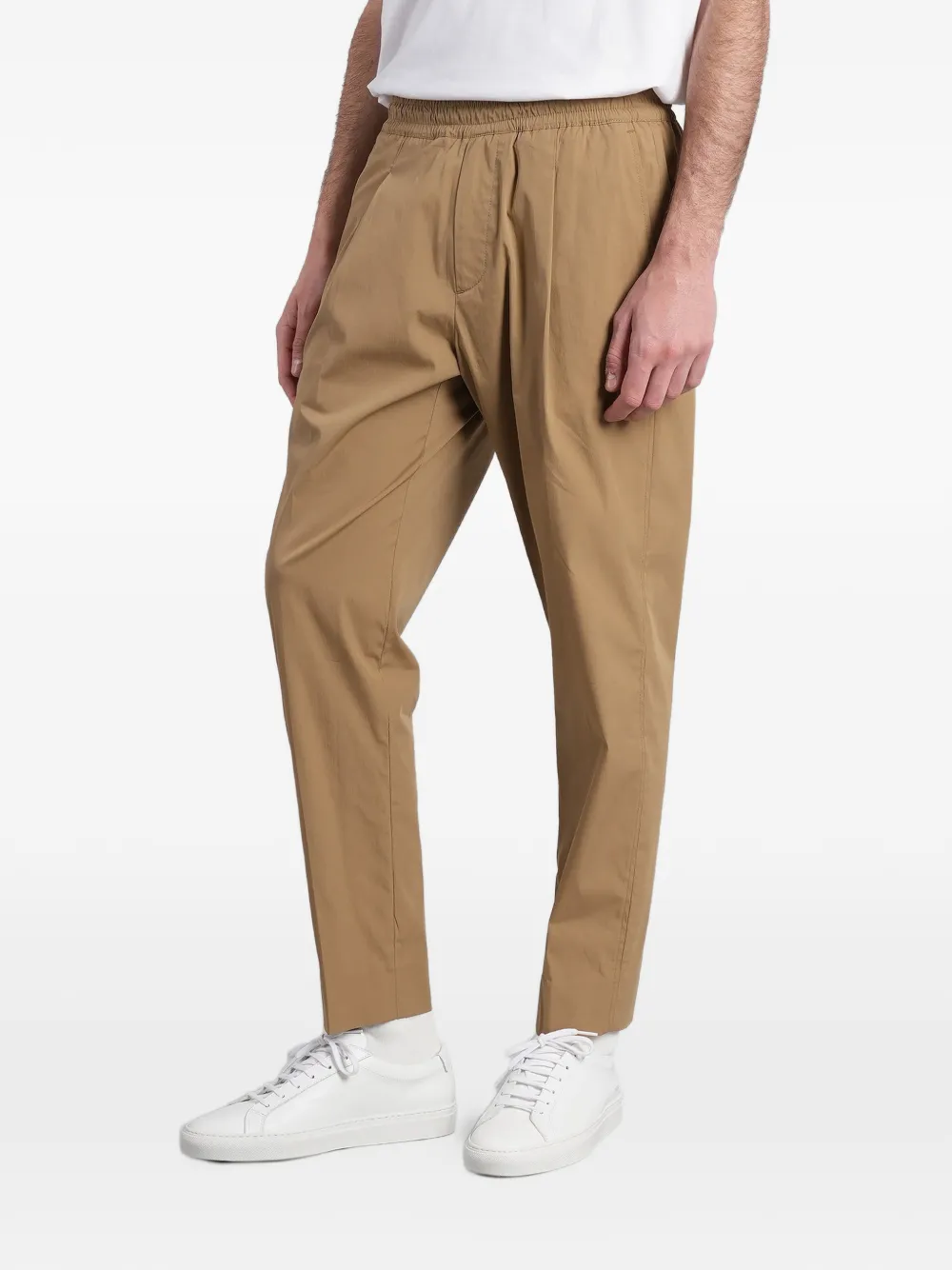 Low Brand Plooibroek met elastische tailleband Beige