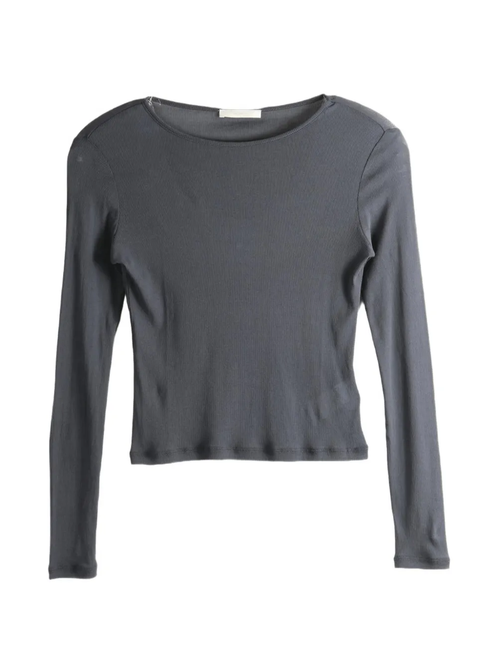 Amomento ribbed long-sleeve T-shirt - Grigio