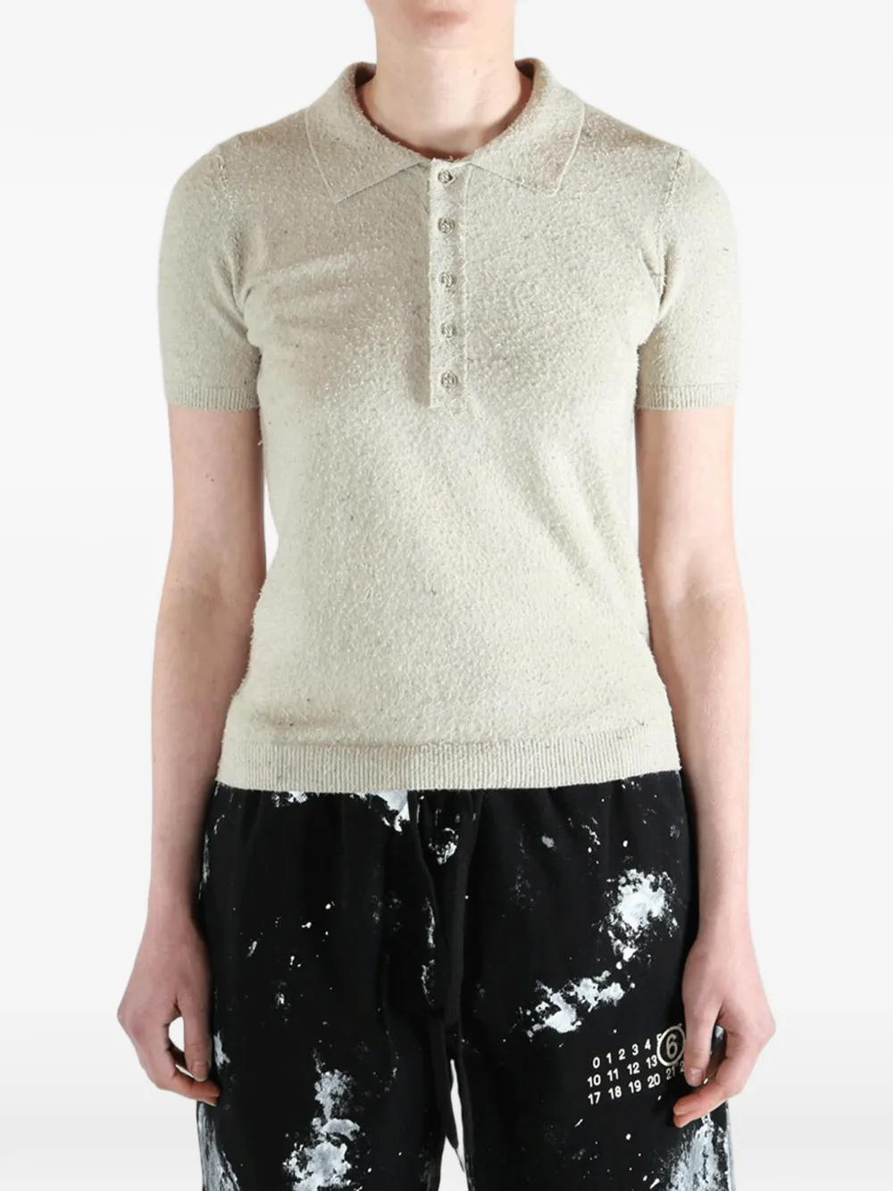 MM6 Maison Margiela Poloshirt met textuur Beige
