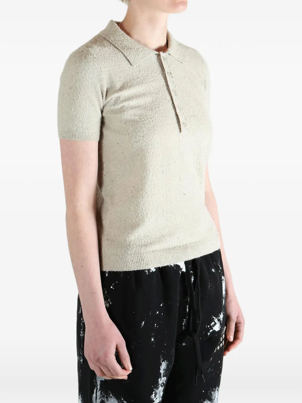 MM6 Maison Margiela Poloshirt met textuur Beige