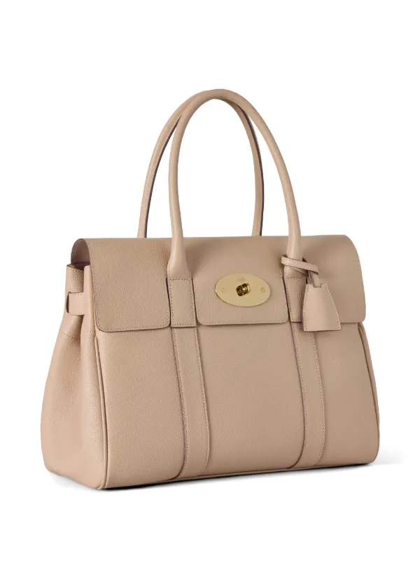 バッグ Mulberry Bayswater Totebag Leather Beige Mulberry Bayswater Crumpet Small Classic Grain Bag | Neutrals